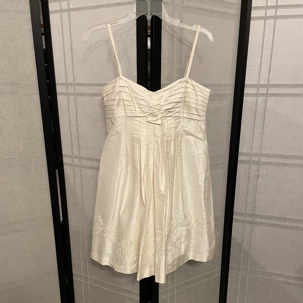 BCBGMaxAzria White Floral Sequin Dress